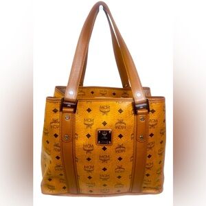 MCM Cognac Visetos Top Handle Tote – Very Good Condition
